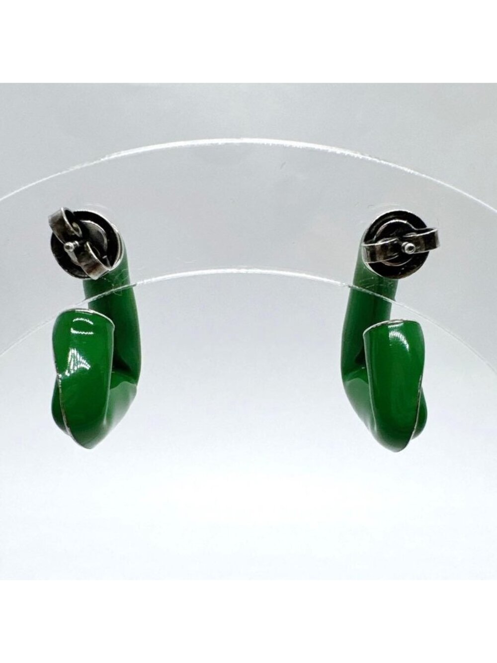 Bottega Veneta Triangle Hoop Earrings 925 Green View 5